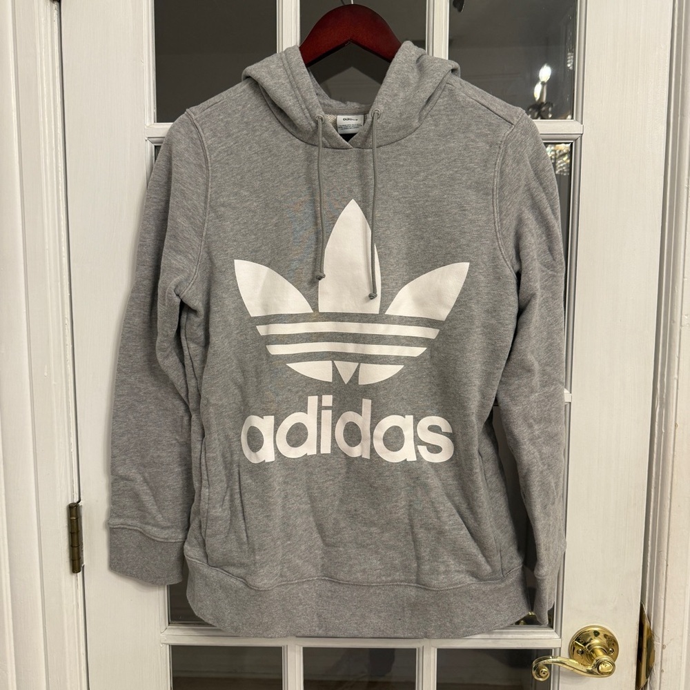 ADIDAS Women’s Gray Trefoil Pullover Hoodie Size M